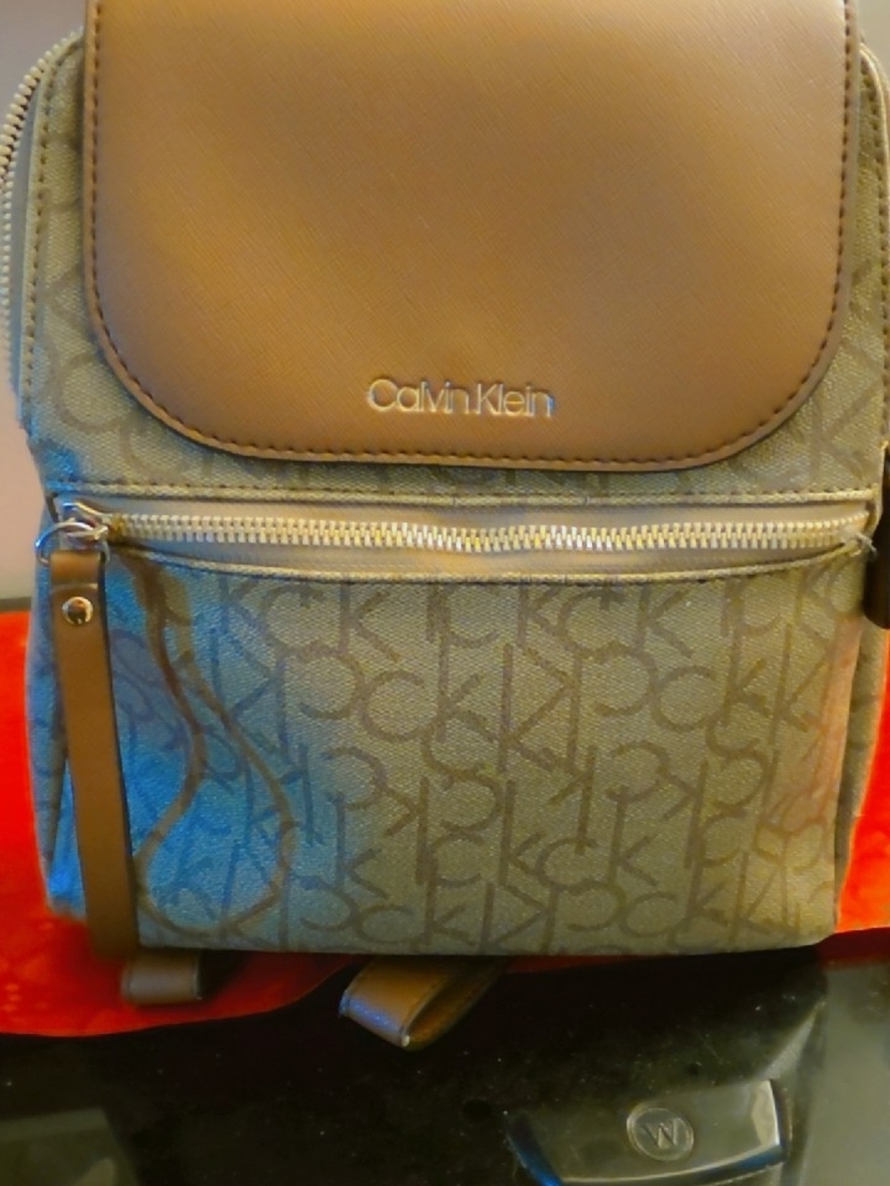 Calvin Klein Brown Logo Mini Backpack